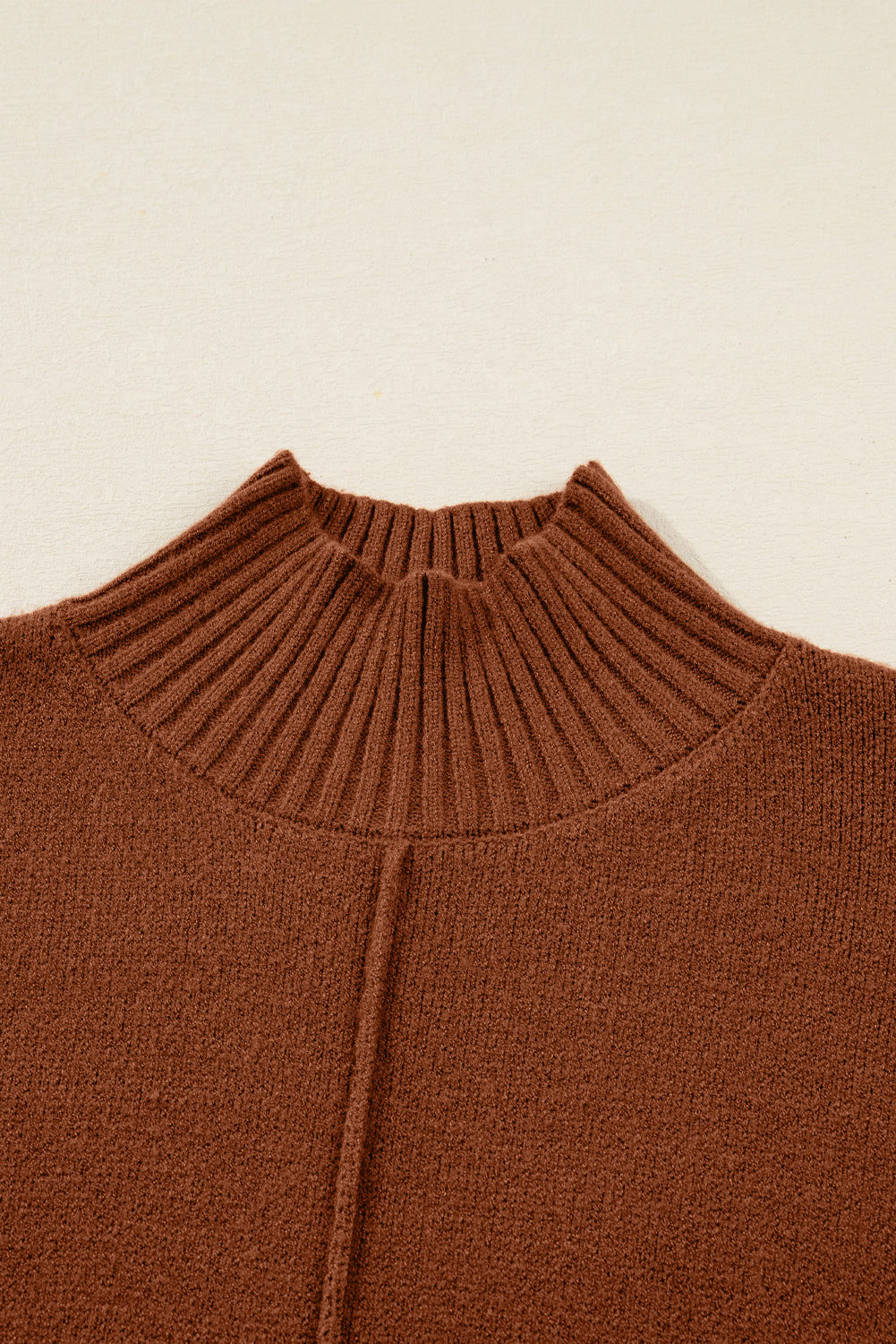 Solid Ribbed Mock Neck Sweater Dress